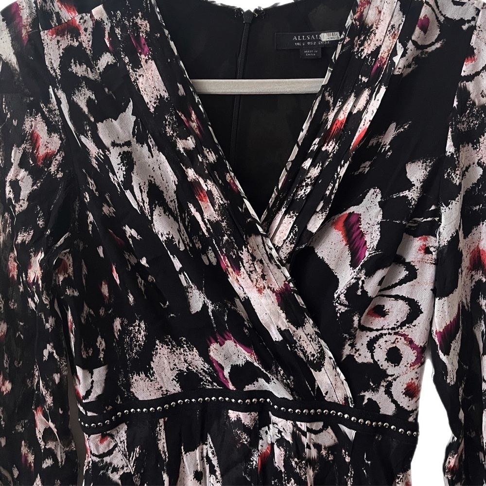 ALLSAINTS | Asymmetrical Long Sleeve Dress | Sz 2 - Picture 4 of 5